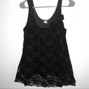 Black Lace Dressy Tank Top